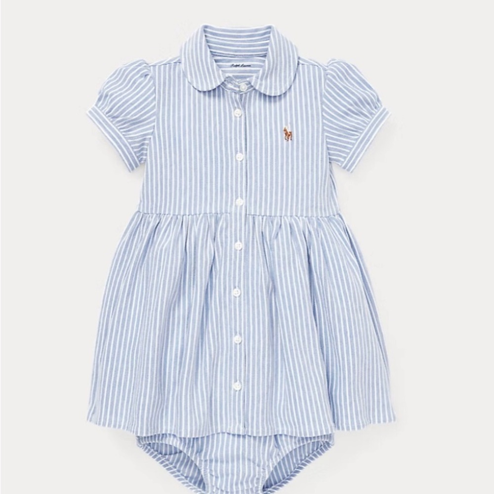 Ralph Lauren Stripe Knit Oxford Dress & Bloomers Set